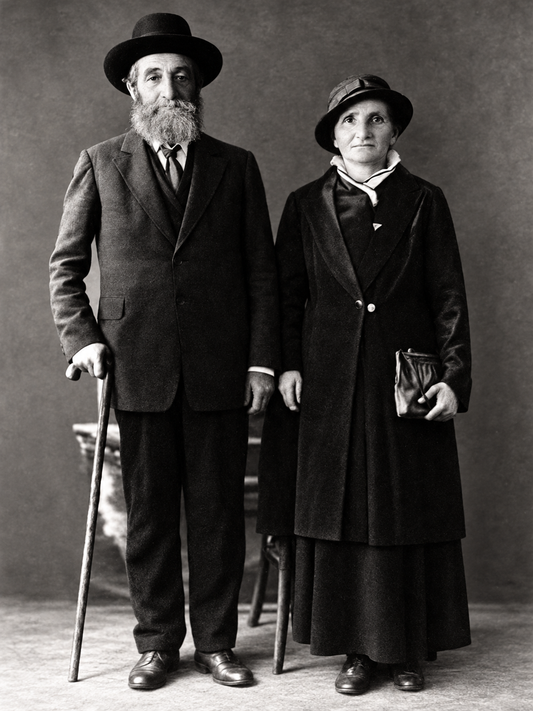 Simcha Peretz and Malka Kasachkoff, as named in the family's handwritten reference.